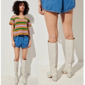 Rachel Comey Boots Boeri Knee High in Leather Bone White